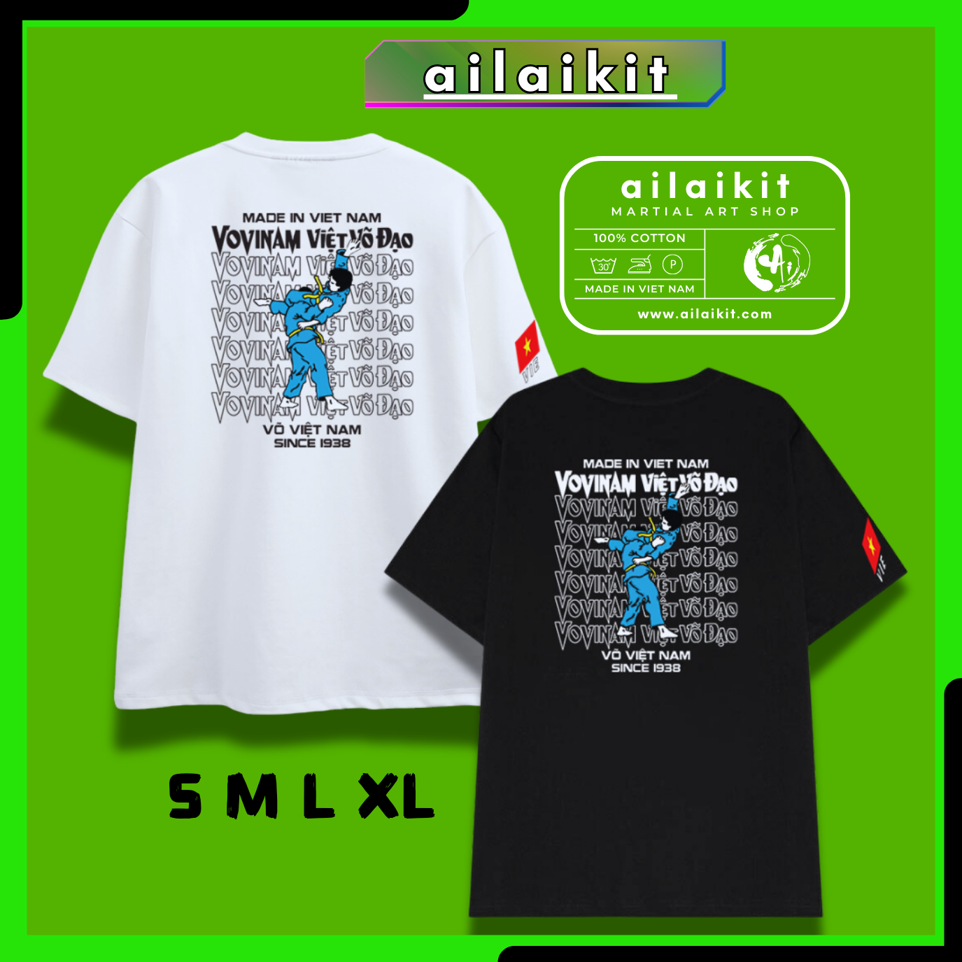 ÁO THUN VOVINAM 100% COTTON - Ailaikit