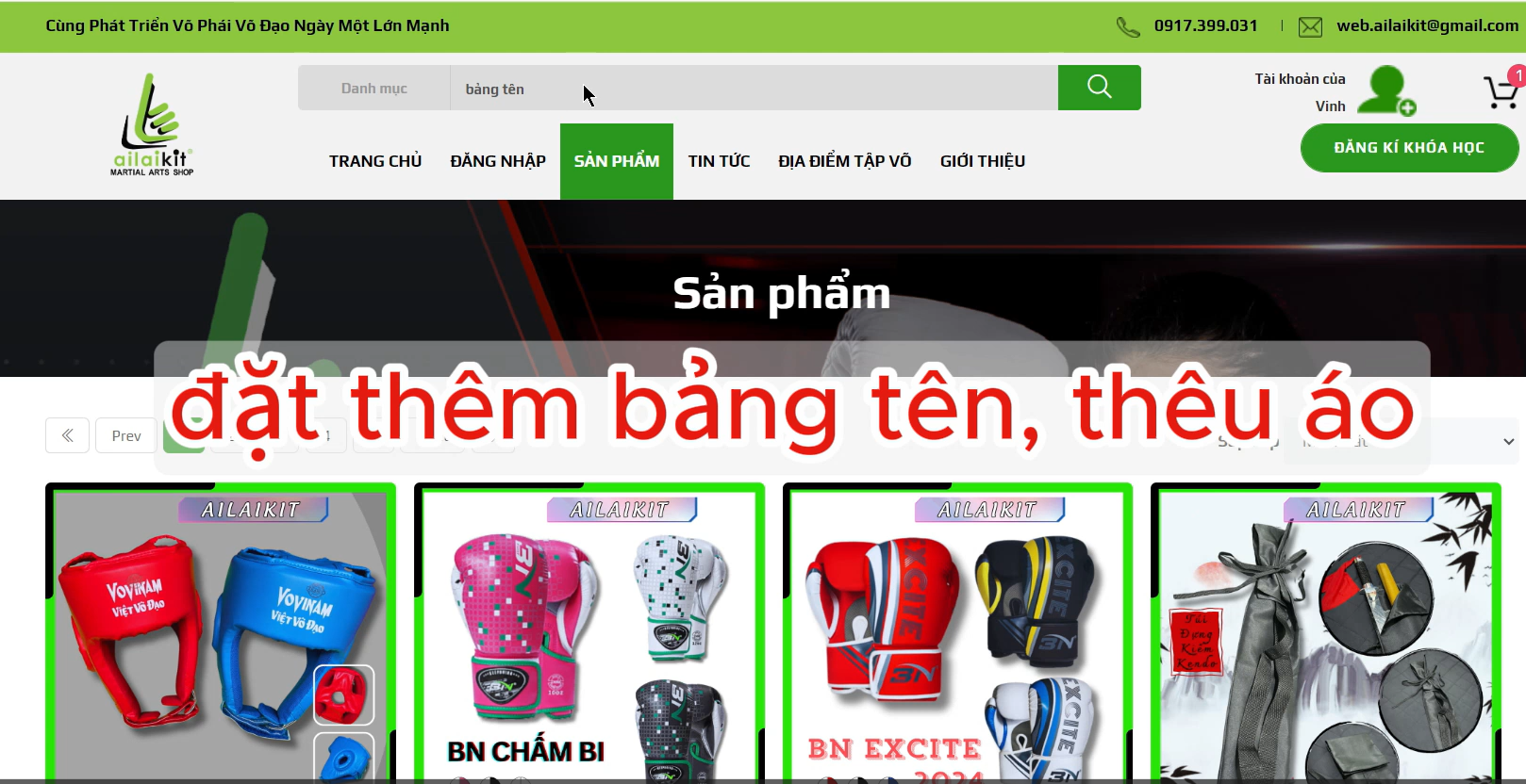 HƯỚNG DẪN MUA HÀNG CHO KHÁCH SỈ, VÕ SƯ, HLV TẠI AILAIKIT